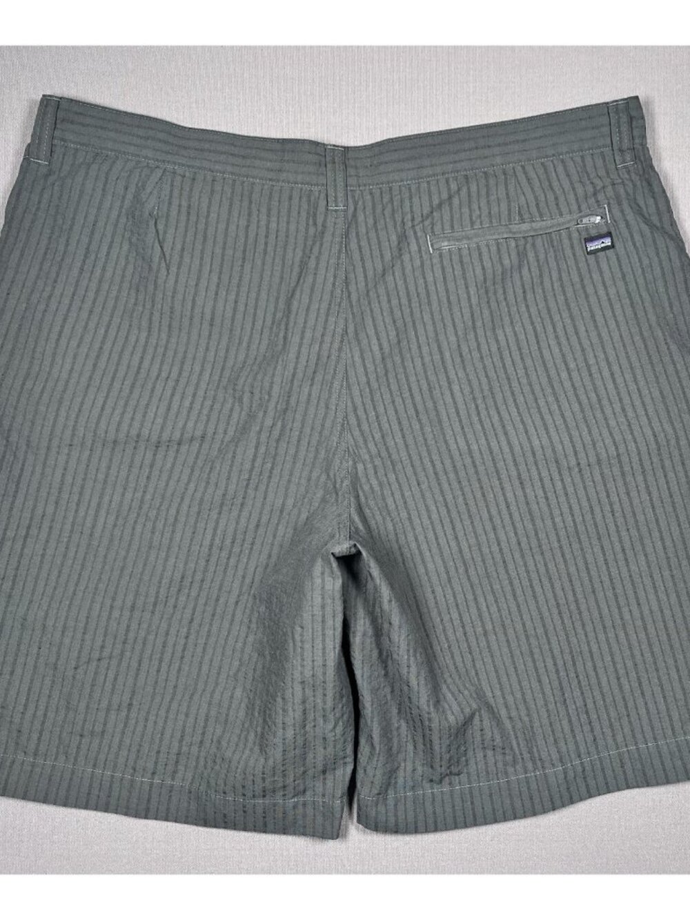 Patagonia Thrift Forge Gray Pucker Striped Shorts Inseam 10” - Men Size 40(?)